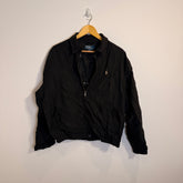 Ralph Lauren Black Full Zip 100% Cotton Jacket with Checkered Interior