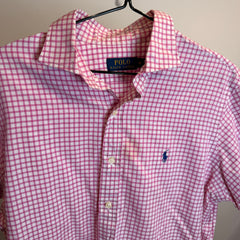 Ralph Lauren Men’s Pink Plaid Short Sleeve Shirt – P663
