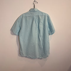 Ralph Lauren Men’s Blue and White Stripe Oxford Short Sleeve Shirt – P673