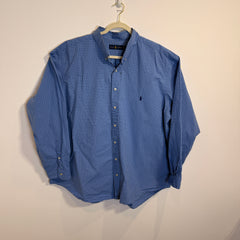 Ralph Lauren Men’s Blue Grid Oxford Short Sleeve Shirt – P678