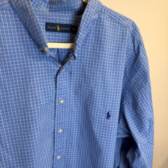 Ralph Lauren Men’s Blue Grid Oxford Short Sleeve Shirt – P678
