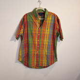 Ralph Lauren Men’s Multicolor Grid Short Sleeve Oxford Shirt – P682