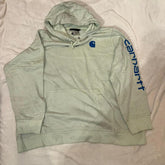 Carhartt Mint Green Logo Sleeve Hoodie