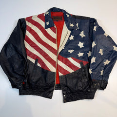 Vintage American Flag Leather Jacket