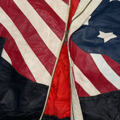 Vintage American Flag Leather Jacket