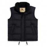 Burberry black padded vest with fleece collar