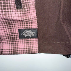 Dickies Brown and Pink Check Hooded Jacket