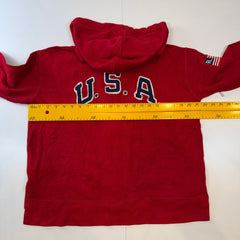 Polo Ralph Lauren USA Big Pony Red Zip Hoodie Jacket Men’s Medium M RL Flag Patch