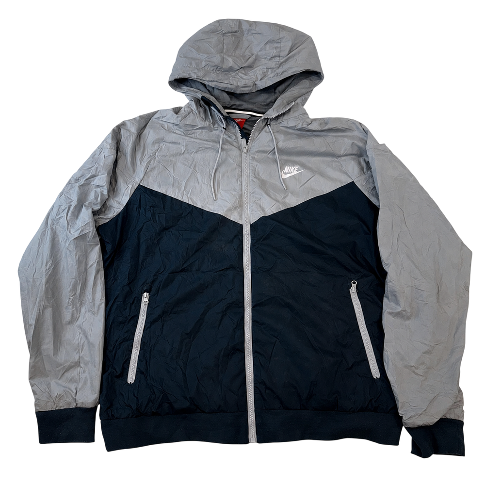 Nike Windrunner Jacket Hooded Windbreaker Grey Black
