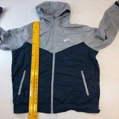 Nike Windrunner Jacket Hooded Windbreaker Grey Black