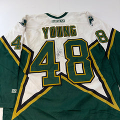 Vintage CCM Dallas Stars Steve Young #48 Autographed Jersey (Adult Large, Made in Canada)