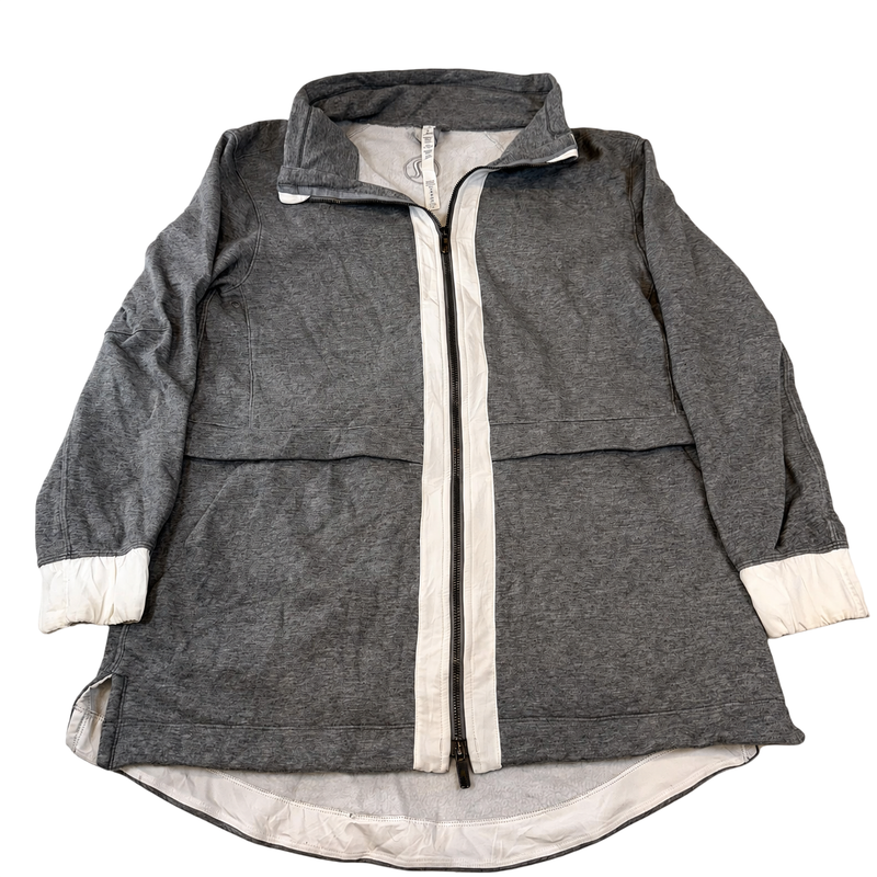 Lululemon Grey Fleece Zip-Up Jacket Size 12 | Longline Athletic Sweater Jacket