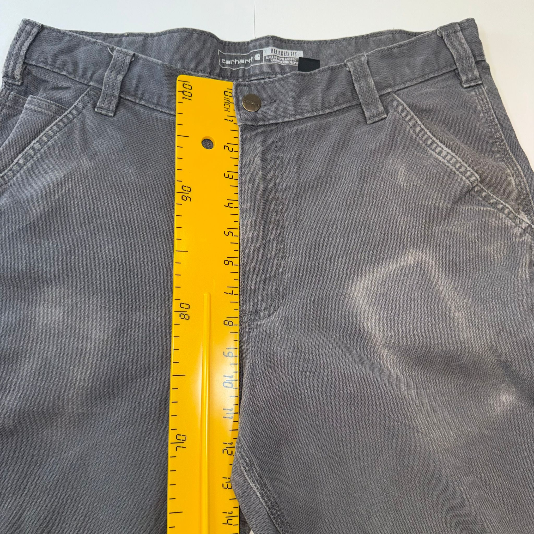 Carhartt Relaxed Fit Carpenter Work Shorts Grey W34 Utility Canvas Vintage