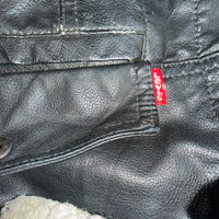 Vintage Levi's Sherpa Collar Faux Leather Trucker Jacket – Men's 2XL