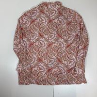 Lauren Ralph Lauren Paisley Pyjama Shirt Pink Cotton Sleepwear Size L