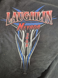 Laughlin Nevada 2008 Biker Rally Graphic Long Sleeve Tee Black Size 2XL