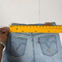 Levi's Cropped Straight Leg Jeans Light Wash Denim Side Vent Ankle Size US 8(UK 10/12)