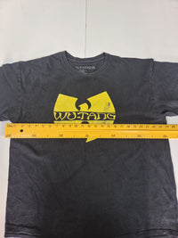 Wu-Tang Clan Graphic T-Shirt Faded Black Cracked Logo Print Size XL