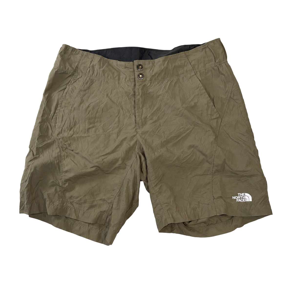 The North Face Women's Nylon Hiking Shorts Khaki Beige Size M Lightweight Outdoor