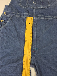 Dickies Blue Denim Bib Overalls Cropped Workwear Adjustable Strap Size 2XL