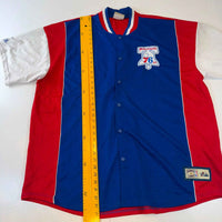 Vintage Philadelphia 76ers Hardwood Classics Majestic Snap Button Warm Up Jersey Shirt XL NBA Retro