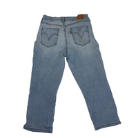 Levi's Cropped Straight Leg Jeans Light Wash Denim Side Vent Ankle Size US 8(UK 10/12)