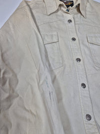 Harley-Davidson Womens Western Shirt Cream Embroidered Back Star Buttons 90s L