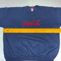 Vintage Coca-Cola Embroidered Crewneck Sweatshirt Navy Oversized Size XL