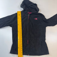 The North Face Girls Black Fleece Hoodie Jacket Pink Logo XL/TG (18)