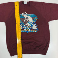Santee By Pluma Kokopelli Southwestern Graphic Sweatshirt Maroon Size XL