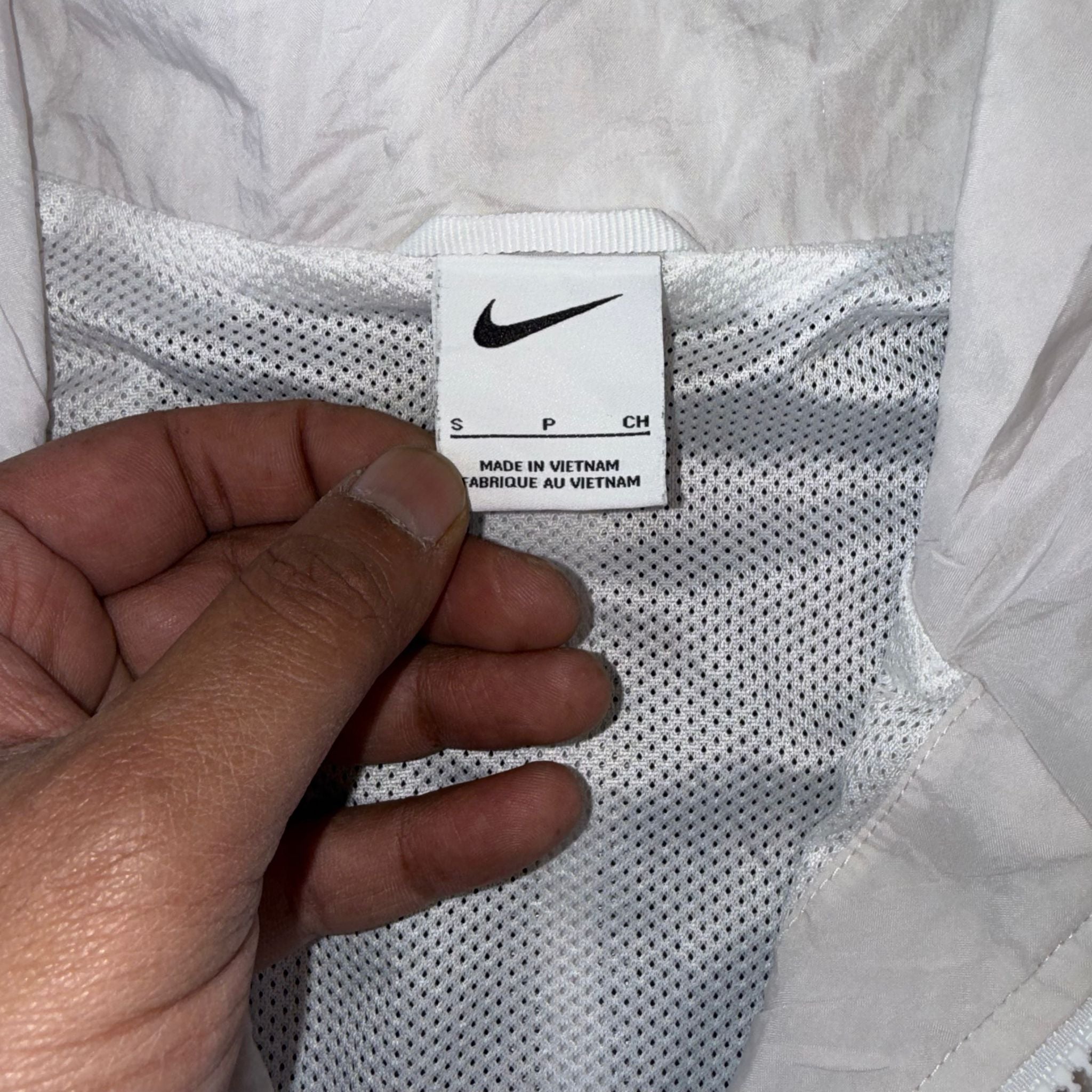 Nike Vintage Windbreaker Jacket White Black Red Big Logo