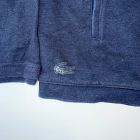 Lacoste Full-Zip Mock Neck Sweatshirt (Track Top) — Heathered Navy Blue, Size 5 (L)