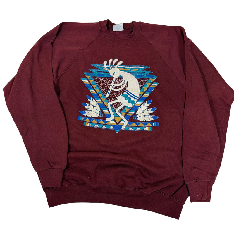 Santee By Pluma Kokopelli Southwestern Graphic Sweatshirt Maroon Size XL