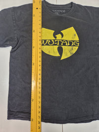 Wu-Tang Clan Graphic T-Shirt Faded Black Cracked Logo Print Size XL