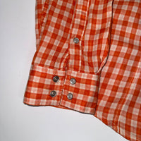 Harley Davidson Womens Gingham Snap Shirt Orange White BNWT Size L