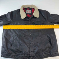 Vintage Levi's Sherpa Collar Faux Leather Trucker Jacket – Men's 2XL