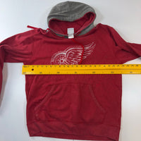Detroit Red Wings NHL Hoodie Red & Grey Pullover Hooded Sweatshirt Size L