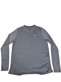 Nike Running Dri-FIT Long Sleeve Top Grey Reflective Swoosh Mens Size L