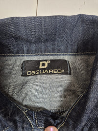 Dsquared2 Denim Trucker Jacket Dark Wash Fitted Cropped Size M