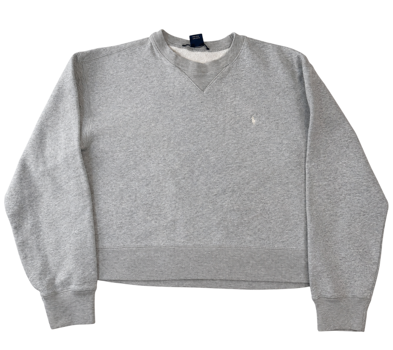 Ralph Lauren Sport Grey Fleece Sweatshirt Embroidered Logo Size S