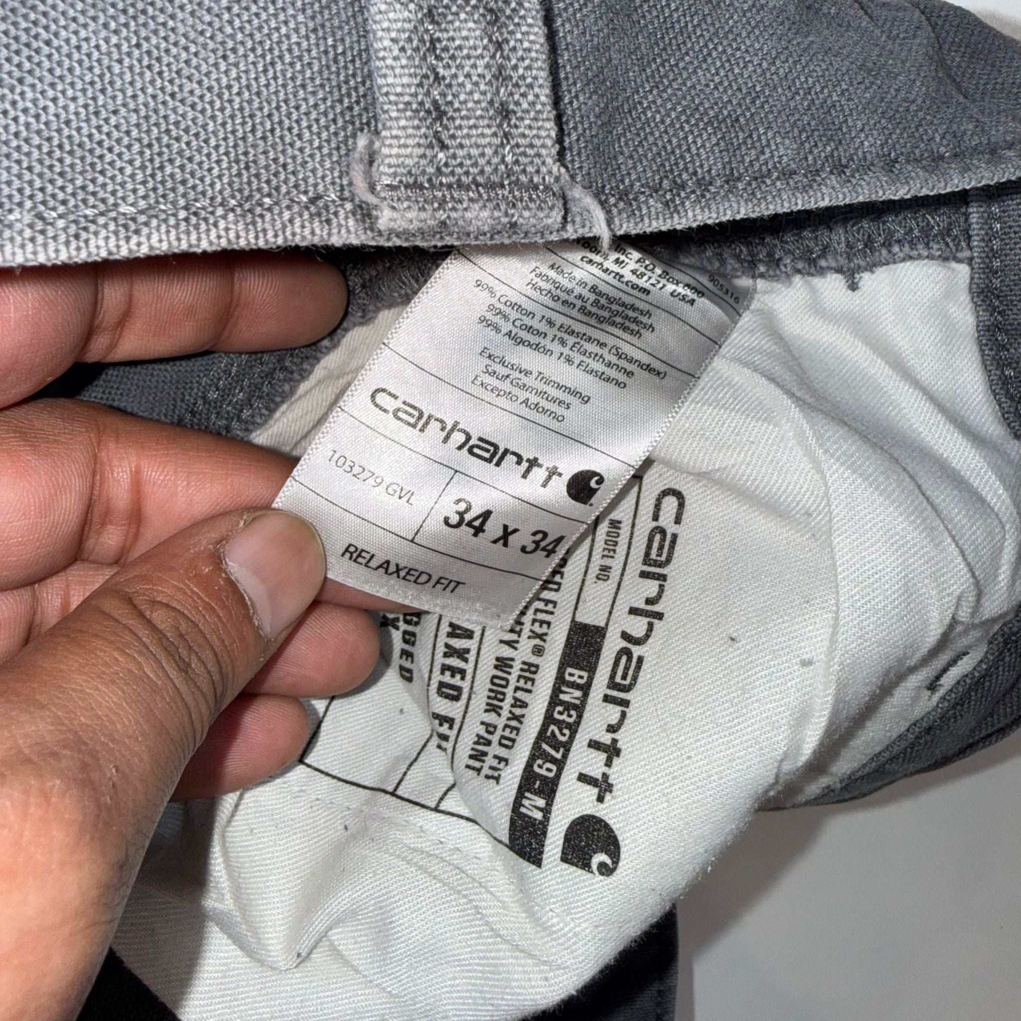 Carhartt Relaxed Fit Carpenter Work Shorts Grey W34 Utility Canvas Vintage