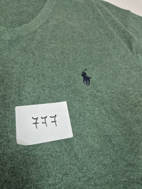 Polo Ralph Lauren V-Neck Jumper Pima Cotton Sage Green Size XXL