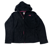 The North Face Girls Black Fleece Hoodie Jacket Pink Logo XL/TG (18)