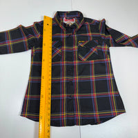 Dixxon Flannel Co Guns N Roses Snap Shirt Black Plaid Size M