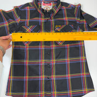 Dixxon Flannel Co Guns N Roses Snap Shirt Black Plaid Size M