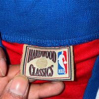 Vintage Philadelphia 76ers Hardwood Classics Majestic Snap Button Warm Up Jersey Shirt XL NBA Retro