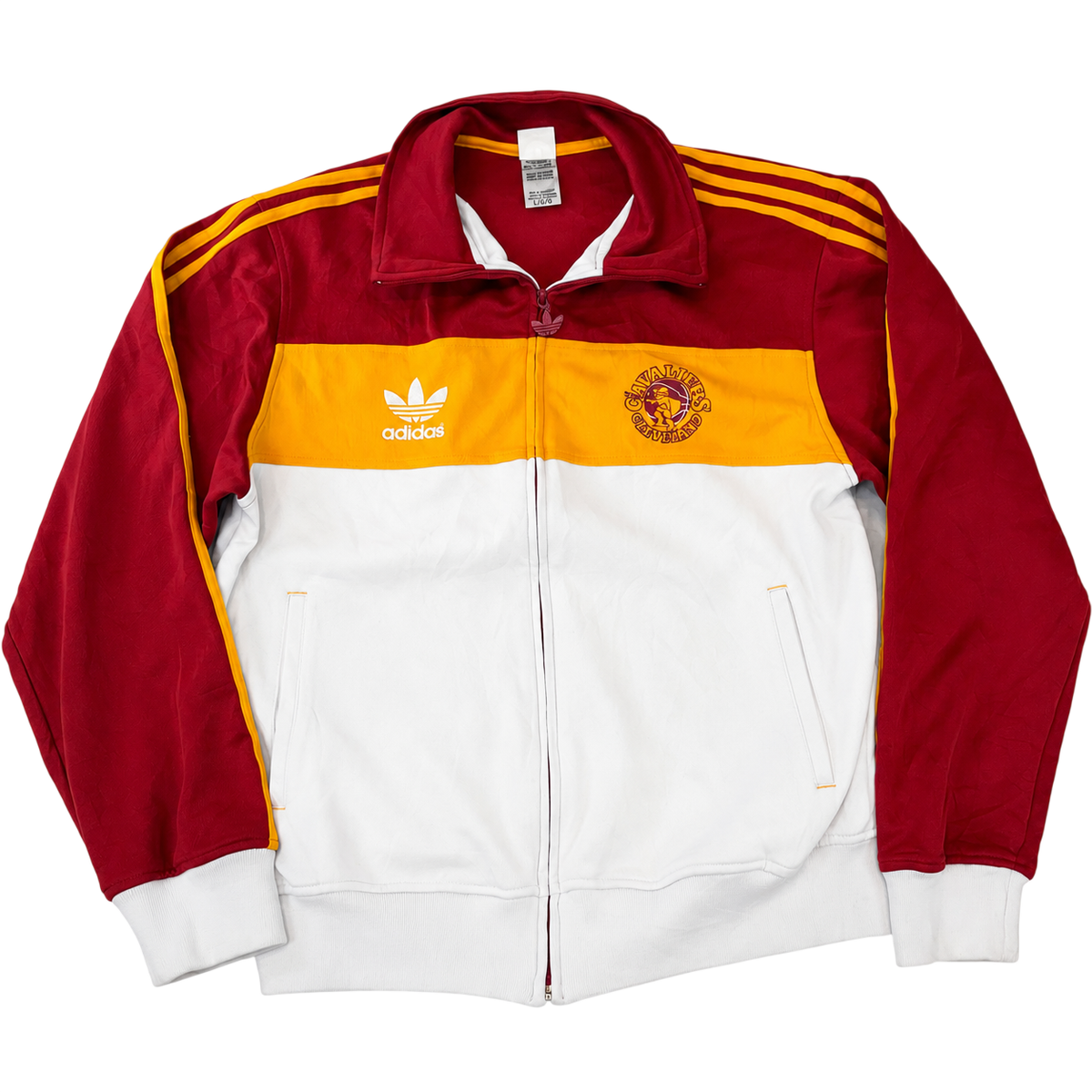 Adidas Originals Cleveland Cavaliers Track Jacket Red Gold White Full Zip Vintage Men's L