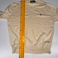 Polo Ralph Lauren Cream V-Neck Jumper Size L