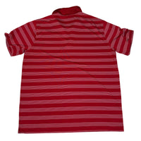 Nike Golf Polo Shirt Mens XL Red White Striped Dri-Fit Performance Short Sleeve