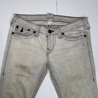 True Religion Skinny Jeans Stone Grey Contrast Stitch Denim Size 32
